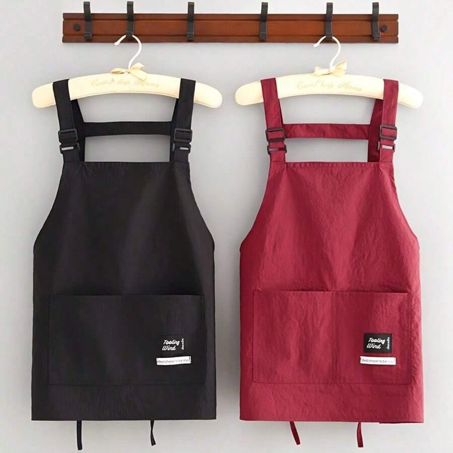 1pc Kitchen Apron Suitable For Women Cooking, Home, Restaurant, Craft, Gardening, BBQ, School, Cafe, Outdoor Activities, Unisex, Great Christmas Gift - A - View 1