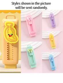 1pc Cartoon Eraser, Retractable Push-Pull Eraser, Creative Learning Stationery For Students - Multicolor - View 7