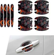 MOXRUQ 8 PCS Car Door Handle Scratch Protectors, Scratch-Proof Door Cup Protectors, Automotive Door Handle Paint Protective Film, Universal For Most Cars (Style 1) - ColorA - View 1
