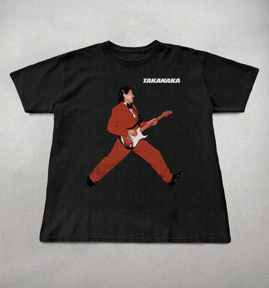 Camiseta de Masayoshi Takanaka, camisetas de música japonesa, camiseta gráfica de Takanaka, camisetas de bandas, camisetas de moda, camisetas de música, camiseta del álbum de Takanaka, unisex - Negro - Ver 1