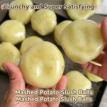 1pc Squishy Realistic Mashed Potato Ice Cream Ball Handmade DIY Stress Relief Squeeze Toy With Sand Sound - Multicolor - View 1