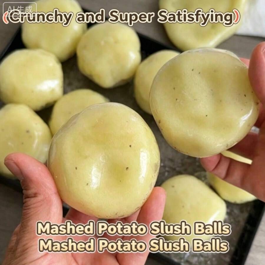 1pc Squishy Realistic Mashed Potato Ice Cream Ball Handmade DIY Stress Relief Squeeze Toy With Sand Sound - Multicolor - View 1