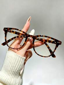 Unisex Glasses, Computer Reading/Gaming/TV/Phone Glasses, Multiple Colors Available (Black Glasses, Leopard Print Glasses, Transparent Glasses) - Multicolor - View 6