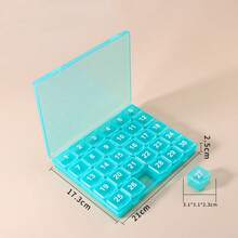 1 Month 30 Days Pill Organizer Box, Portable Medication Reminder Pill Case With Compartments For Daily Dose - Multicolor - View 10