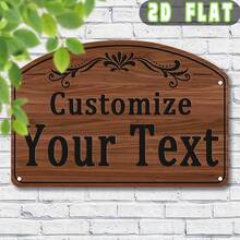2D Flat - Customizable 1 Personalized Text Metal Sign, Create Your Own Metal Sign With House Number - 28.98 Cm X 18.82 Cm, Perfect For Various Color Decorations, Suitable For Yard, Porch, Garden, Patio - Multicolor - View 9