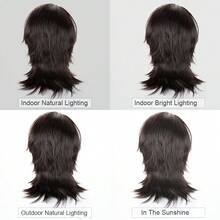 Black Brown Synthetic Short Straight Mullet Head Wigs Men Wolf Tail Anime Game Cosplay Wig Heat Resistant For Daily Party - Black - View 8