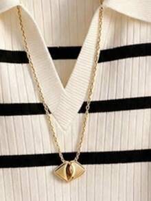 Women's Casual Striped 2 Pieces Set, Including Collar Top And Shorts, High Elastic Knit Fashion Outfit - Multicolor - View 3