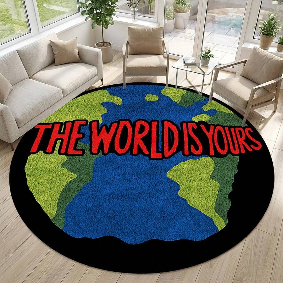 1pc Round Velvet Rug, Soft & Ultra-Soft Home Non-Slip Decorative Floor ...
