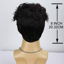 Short Black Curly Layered Synthetic Wig, Unisex Adult Style, Natural Look High Temperature Fiber, Adjustable Elastic Net Cap, Heat Resistant, 150% High Density, 100% Breathable Elastic Net Cap - Multicolor - View 5