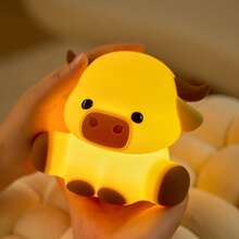 GLOOPRO Night Light In The Shape Of A Highland Cow, Nursery Decorative Light, Soft Silicone, 3-Level Dimming, Perfect Sleep Companion, Bedroom Night Light, Touch-Sensitive, USB-Rechargeable, Auto Shut-Off After 30 Minutes, Children's Holiday Gift - Highland Cow Night Lights - View 8