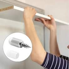 100/10PCS Self Tapping Screw Layer Plate Holder Wardrobe Septum Brackets Fixed Screw Shelf Support Pegs With Non-Slip Sleeve - One-piece Self-tapping Screw - View 1