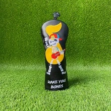 American Punk Guitar Skull Embroidered Golf Club Headcover, Dark Design, Golf Accessory - Black - View 8