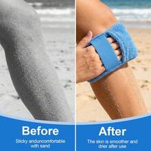 2pcs Sand Remover Gloves, Easy Cleaning, Reusable Fleece Design, Suitable For Home, Beach Activities And Vacation, Essential Beach Cleaning Tool - Multicolor - View 3