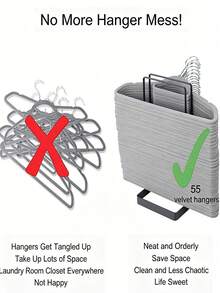 Large Capacity Steel Space-Saving Hanging Clothes Rack Stackable Shelf - Detachable Heavy Duty Metal Storage Rack, Modern Vertical Standing Rack, Wall-Mounted, Sturdy And Stylish, Easy To Assemble, Suitable For Closet/Laundry Room/Bedroom, Ideal For Small Spaces And Home Decor - Multicolor - View 8