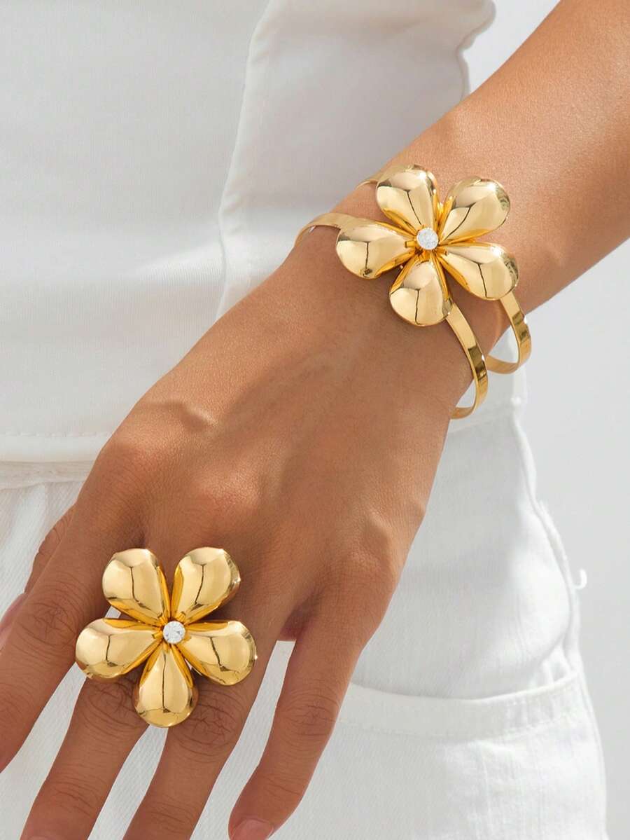 時尚極簡金色水滴腳鍊 女款足飾 夏季海灘禮物 - 金色 - 查看 1