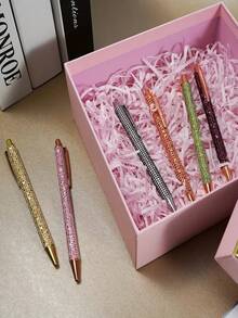 23pcs Set (3 Pens + 20 Refills) Shiny Metallic Retractable Ballpoint Pens, Smooth Writing, Suitable For Various Occasions, Great Gift Choice - 23pcs Set - View 4