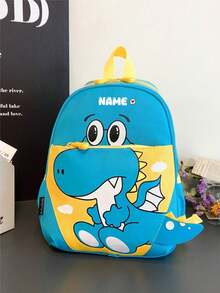 1pc Customizable Mini Back To School Dinosaur Heart Print Backpack, Print Your Name Or Holiday Greetings. Create Your Own Unique Backpack. Fashionable, Cute, Versatile, With Multi-Pocket Design, Suitable For Daily, Outings, Travel, Vacation, School Use. Birthday Gift. - Multicolor - View 13