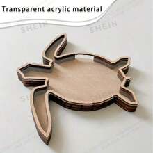 Wooden Turtle Coin Storage Jar, Turtle Small Storage Organizer Box, Transparent Storage Display Jar, Suitable For Home Desktop Decoration, Study Display, Office Desk Ornament, Room Storage Box - View 5