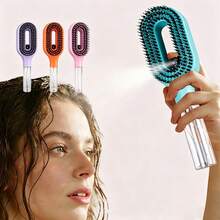 2-In-1 Pink Spray Comb With Water Tank And Salon Styling Brush, For Moisturizing And Exfoliating, Mist Spray Design, Scalp Massage And Shine Restoration, Portable Lightweight Women's Styling Tool, Perfect For Daily Home Use - A - View 9