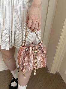 Dedoo Women's Minimalist Chain Zebra Print Crossbody Bag - Orange - View 4