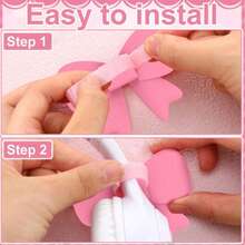 2pcs Pink Bowknot Decorated Earphone Accessories Cute Printed Bowknot Fashionable Earphone Accessories Christmas Gamer Gift For Her Women Gamer Ribbon - View 3