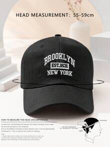 3件組 Y2K 滑雪帽 男女通用 刺繡字母 BROOKLYN NEW YORK 防曬透氣時尚棒球帽 適合日常戶外旅行防曬穿搭 - 黑色+白色+卡其色 - 查看 2
