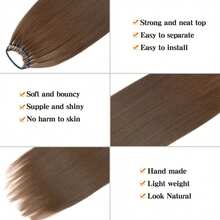 24Inch Long Straight Ponytail Extensions With Elastic Rubber Band Synthetic Ponytail Hairpiece For Women Daily Use - Multicolor - View 4