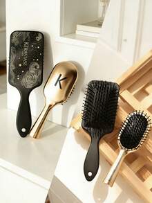 Kérastase Star Air Cushion 氣墊髮梳 1件組，亮星頭皮按摩梳，防靜電軟圓刷毛髮梳，減少毛躁與分叉，適合女性濕髮與乾髮日常造型 - 黑色 - 查看 5