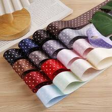 Double-Sided Printed Polka Dot Shiny Satin Ribbon DIY Bow Hair Accessories Clothing Shoes Hats Gift Box Flower Decoration Ribbon - Multicolor - View 2
