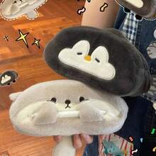 Cute Penguin & Otter Plush Pencil Case, Simple Large Capacity Pencil Pouch, Suitable For Middle School And High School Students,Back To School Season - A - View 2