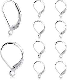 925 Sterling Silver Leverback French Earring Hooks Hypoallergenic Leverback Earring Hooks Lever Back Earwire Clasps Ear Wire Connector For DIY Dangle Earrings Findings Jewelry Making Supplies - Silver1 - View 1