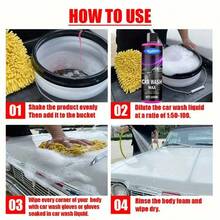 Foam Car Wash Liquid, High Foam Concentrated Formula - Snow Foam Car Wash Liquid (Suitable For Foam Cannon, Foam Gun Or Bucket Wash), Comprehensive Car Care Solution - Multicolor - View 5