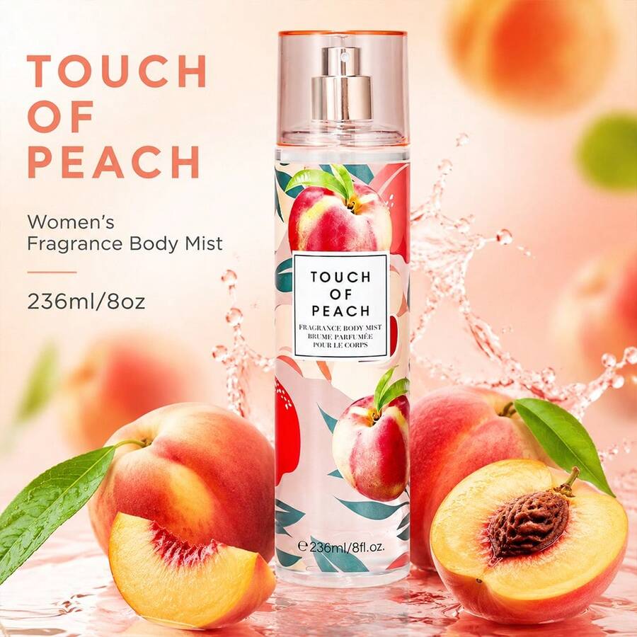 Wish 20 Varieties Of Women's Body Mist Perfume Spray, 8 Fl.Oz Long-Lasting Floral Fruity Spray With Non-Greasy Alcohol-Based Formula. Suitable For Hair & Body, Ideal For Parties, Dates & Gifting. Lightweight And Smooth Application.Valentine's Day Gift - Touch of Peach - 查看 1