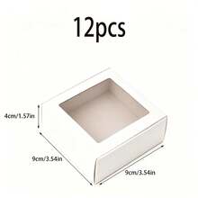 48/36/24/12/2pcs White Small Gift Boxes With Transparent Window, Jewelry, Soap, Candy Boxes, Handmade Crafts Packaging, Flat Bulk Pack, Suitable For Gifts, Crafts, Weddings, Parties, Bridal Showers, Brides, Wedding Decor, Birthday Decor - White - View 23