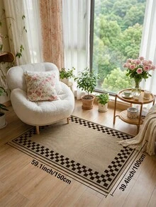Tappeto da soggiorno con stampa lineare, materiale in finta iuta, adatto per cucina, sala da pranzo, camera da letto, decorazione natalizia per il soggiorno, interno/esterno, ufficio, corridoio, tappetino antiscivolo, tappeto da bagno, corridoio, studio e gaming. - Castano - Visualizzare 13