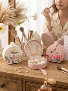 Boîte à bijoux personnalisée - Fleur d'anniversaire, Boîte à bijoux personnalisée - Fleur d'anniversaire, Boîte cadeau de demoiselle d'honneur de mariage pour les sœurs, Cadeau pour les femmes - Multicolore - Voir 4