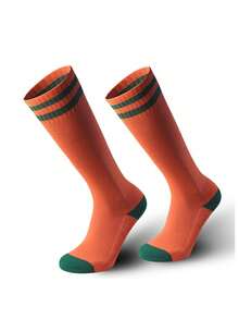 1 Pair Children's Striped Football Socks, Long Tube Thick Towel Bottom Professional Sports Socks, Suitable For Football, Running, First Day Of School - Multicolor - View 11