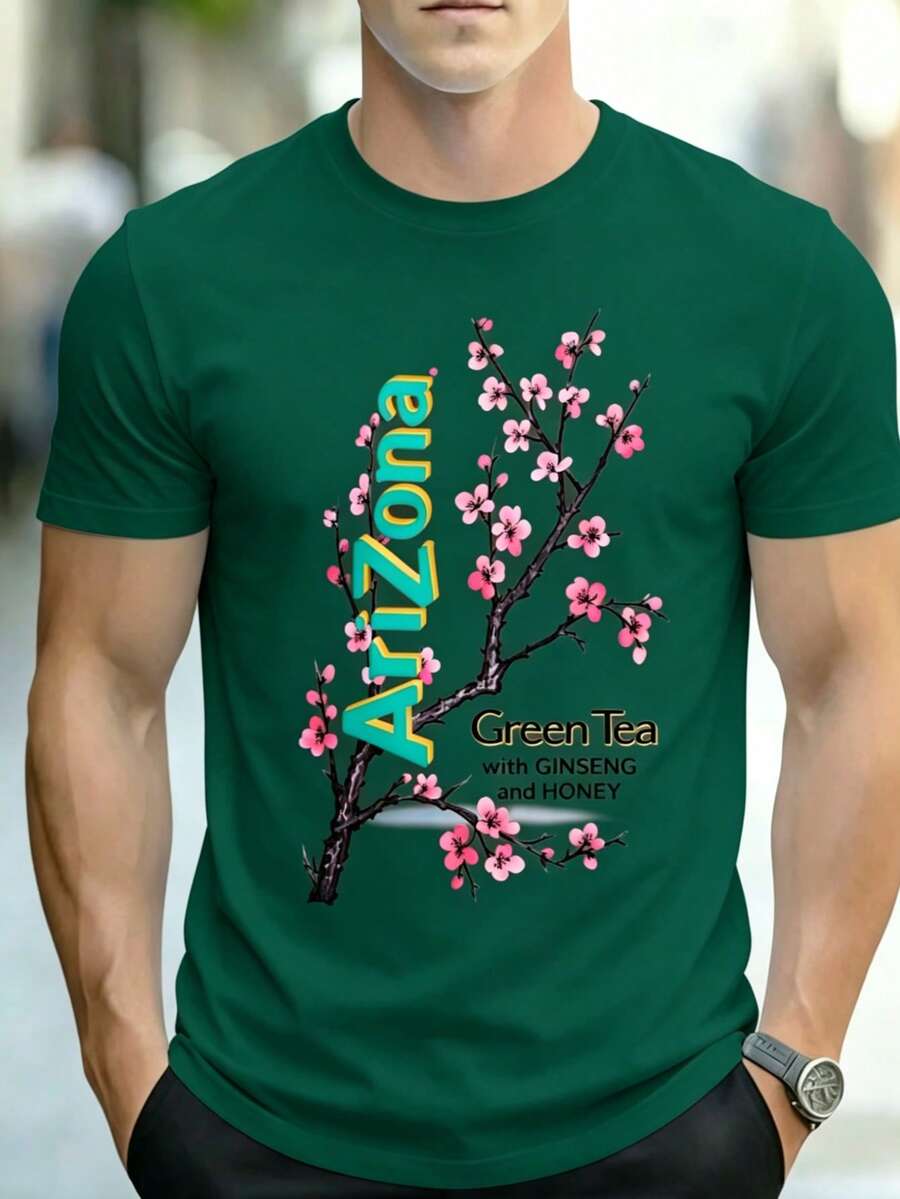 Men'S Tee Featuring Arizona Green Tea Design - 2026 Everyday Apparel BK5M - Màu xanh lá cây đậm - Xem 1