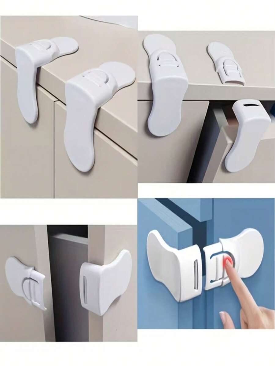 2/4/8pcs Safety Lock Set, Perfect For Securing Cabinets, Drawers And Refrigerators - Easy Installation Without Drilling, Made Of Durable ABS Material, Suitable For Refrigerators, Drawers, Cabinets - Upgraded Version - View 1