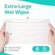 SUNKISS Trustplus Wet Wipes For Adult Rinse Extra Large 8"X12" Body Cleaning Washcloths For Elderly Incontinence And Cleansing 200 4 Packs Of - Unscented - View 3