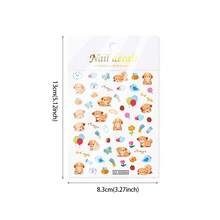 1pc Cute Cartoon Dog Nail Art Stickers Kawaii Graffiti Line Puppy Flower Design Nail Decals Self-Adhesive Lovely Dog Manicure Decoration For Women Girls - Multicolor - View 9