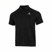 Nike Jordan Solid Color Logo Patchwork Embroidered Sporty Quick-Drying Short-Sleeved Polo Shirt For Men. - Black - View 4