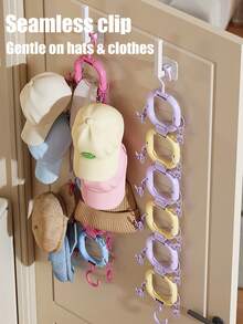 Highly Attractive Multi-Functional Storage Rack, Behind-Door Storage Rack For Hats, Portable Storage With 360° Rotation, Easy Access, Quick Out, Wall-Mounted Display Rack, Coat Rack With Bag Hooks, Multi-Functional Hanging Rack, Can Store Ties, Scarves, Coats, Baby Bibs, Etc., Organized Storage For Clearer And More Beautiful Display - View 9
