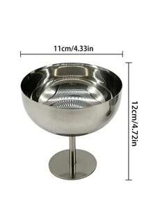 3 Styles Silver Stainless Steel Round High-Foot Dessert Cups, Large/Medium/Small Sizes, Multiple Specifications Available, Suitable For Summer Ice Cream, Desserts, Daily Home Use And Party Events Tableware Matching - Multicolor - View 11