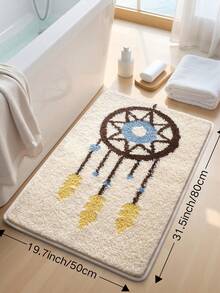 DAJIANG 1pc Bathroom Rug Mat, Fluffy Comfortable Foot Feel, Bohemian Dreamcatcher Pattern, TPR Non-Slip Backing, Kitchen, Outdoor, Indoor, Hallway, Bedroom, Living Room, Bedside Carpet, Machine Washable Easy To Clean, Bathroom Decor Rug - Multicolor - View 14