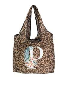 Mala de Senhora com Estampa de Leopardo e Flores Margarida, Personalização de Inicial A-Z, Grande Capacidade | Espaço Amplo para Compras, Design Dobrável, Adequada para Uso Diário, Viagens, Trabalho e Compras de Supermercado - Carteira com Estampa de Leopardo, Mala a Tiracolo Multifuncional, Pega Resistente, Acessório de Moda com Padrão, Presente para o Dia do Professor, Regresso às Aulas, Dia da Independência, Viagens de Férias - Multicolorido - Ver 18