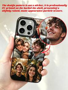 1pc Customized Photo Puzzle Phone Case, Compatible With 16 Pro Max/16 Plus/16 Pro/17 Pro Max/17 Pro/17/17 Air, Wedding Image, Gift For Couples, Friends, Family, Graduation, Forever Love, Memory Keepsake, Personalized Gift, Interactive Keepsake - Black - View 3