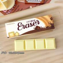 Cartoon Realistic Chocolate Cookie Toast Shaped Eraser Set Creative DIY Diary Notebook Student Stationery - A - View 11