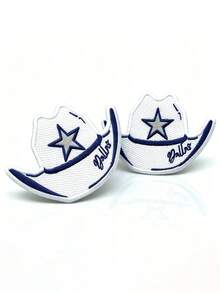 1pc/2pcs/3pcs/4pcs Dallas Hat Parody Patch Football Sport Fan Embroidered Iron On - Multicolor - View 11