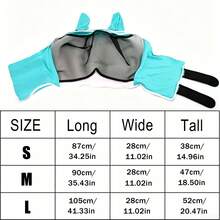 Soft Mesh Half Face Fly Mask With Large Eye Space And Ears, UV Protection And Breathable Mesh, Suitable For Horses, Friction Fit And Enhanced Visibility, Suitable For Cross-Country Riding, Black, Blue - Multicolor - View 3